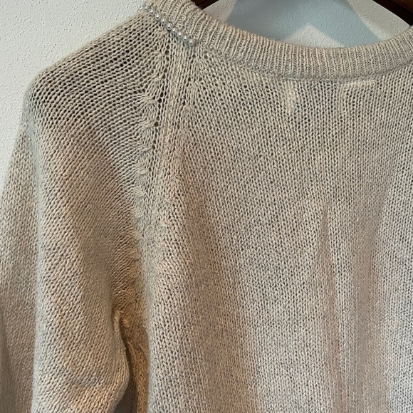 Vintage Extra Energy Beaded Collar Sequin Star Detail 3/4 Sleeve Sweater - Picture 8 of 10